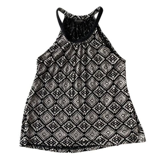 3/$21 Lucky Brand Black and White Halter Style Tank - XL - Picture 1 of 4